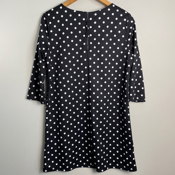 H&M Women's Black and White Polka Dot 3/4 Sleeve Popover Mini Dress Size Medium - Picture 5 of 16